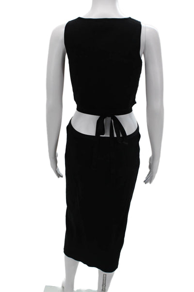 Lucy Paris Women Bodycon Tank Dress Black Sleeveless Round Neck Size M