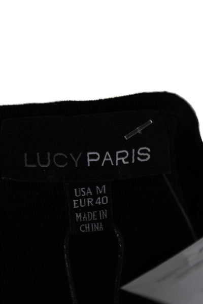 Lucy Paris Women Bodycon Tank Dress Black Sleeveless Round Neck Size M