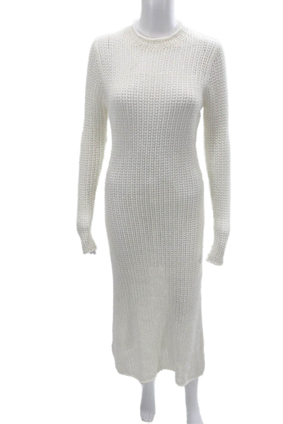MNG Womens Sweater Dress White Long Sleeve Size 6