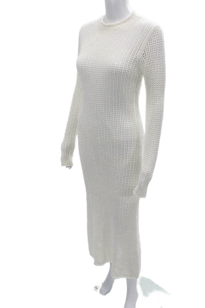 MNG Womens Sweater Dress White Long Sleeve Size 6