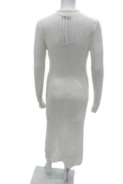 MNG Womens Sweater Dress White Long Sleeve Size 6