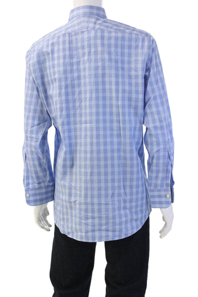 Charles Tyrwhitt Mens Cutaway Collar Light Blue Check Dress Shirt Size 16.5