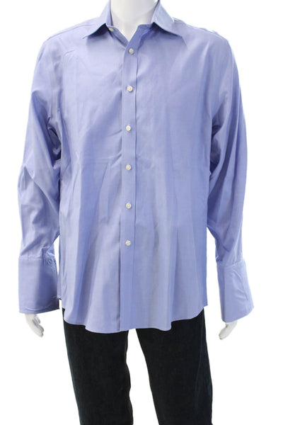 Charles Tyrwhitt Mens Point Spread Dress Shirt Light Blue Cotton Size 16.5