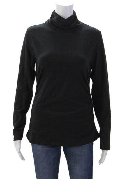 Kenneth Cole Reaction Women Black Mock Neck Long Sleeve Basic Top Size M