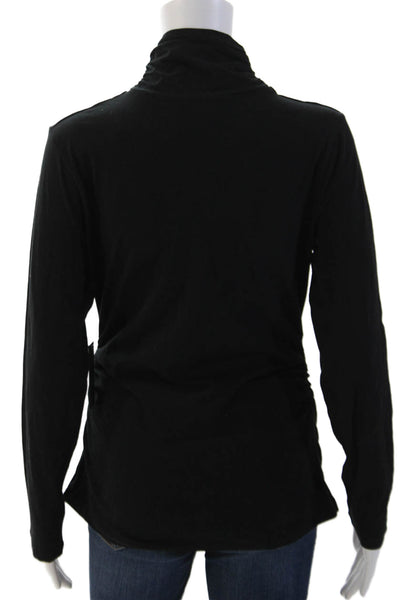 Kenneth Cole Reaction Women Black Mock Neck Long Sleeve Basic Top Size M