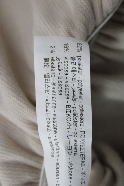 Zara Womens Basic Long Sleeve Crew Neck Blouse Beige Size S