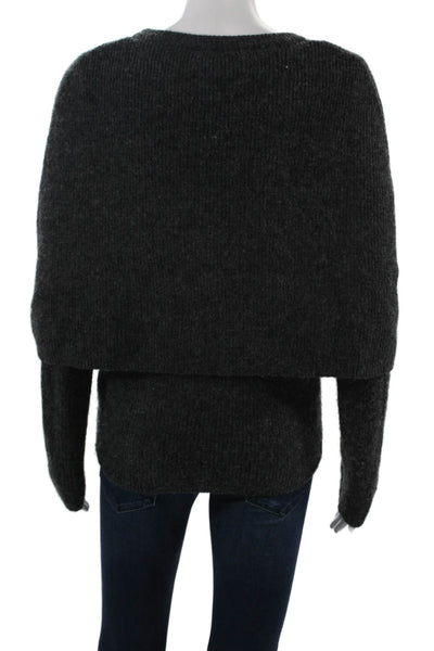Zara Unisex Dark Gray 100% Nylon Crew Neck Pullover Sweater Long Sleeve Size M