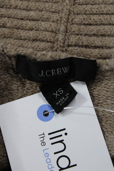 J Crew Unisex Cardigan Beige V-Neck Button Merino Alpaca Sweater Size XS