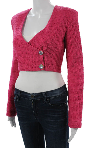 Zara Women Pink V-Neck Polyester Blazer Long Sleeve Size XS