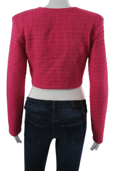 Zara Women Pink V-Neck Polyester Blazer Long Sleeve Size XS
