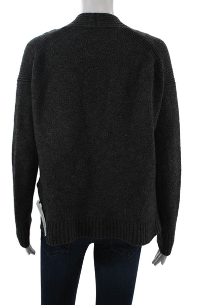 J Crew Unisex Cardigan Dark Gray V-Neck Merino Blend Size XS