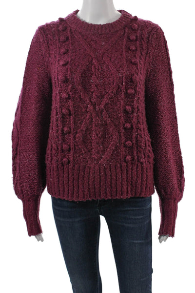 Joie Unisex Purple Crew Neck Pullover Sweater Long Sleeve Wool Blend Size 2XS