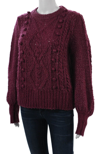 Joie Unisex Purple Crew Neck Pullover Sweater Long Sleeve Wool Blend Size 2XS