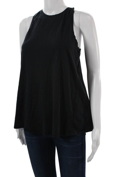Lululemon Women Black High Neck Sleeveless Basic Tank Pima Cotton Size 4