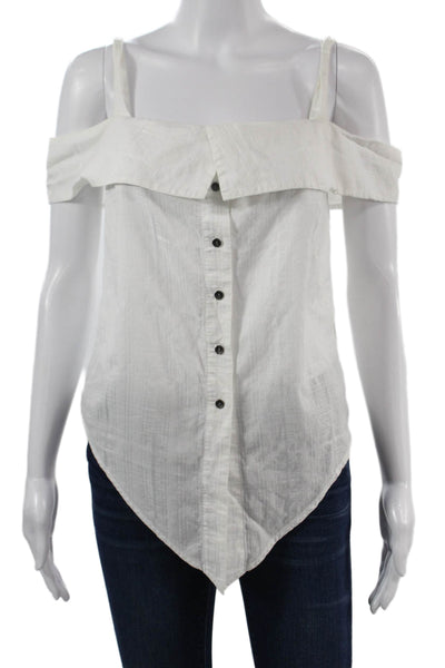 Intermix Women White Button Up Camisole Pima Cotton Stretch Size PP