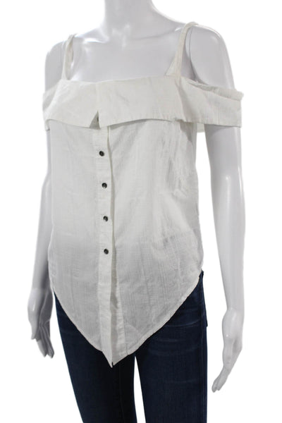 Intermix Women White Button Up Camisole Pima Cotton Stretch Size PP