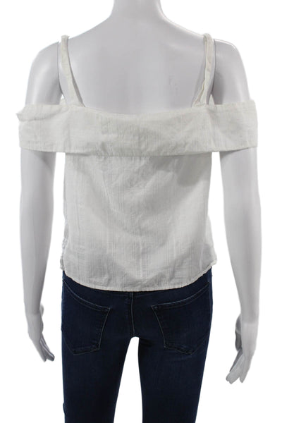 Intermix Women White Button Up Camisole Pima Cotton Stretch Size PP