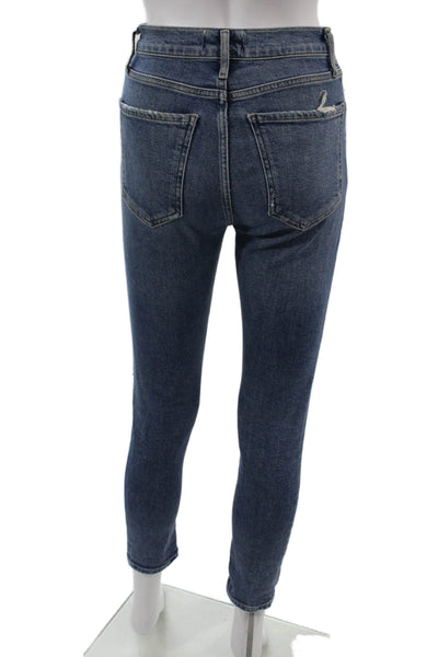 Agolde Women Ankle Skinny High Waist Dark Blue Jeans Size 23