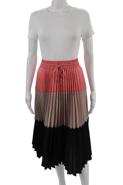 Club Monaco Womens Pleated Midi Skirt Pink 100% Polyester Size XS