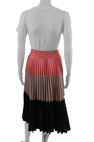 Club Monaco Womens Pleated Midi Skirt Pink 100% Polyester Size XS