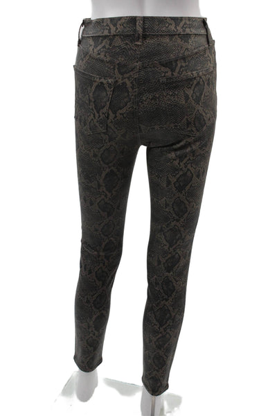 J Brand Womens Ankle Jeggings Black Snake Print Size 25