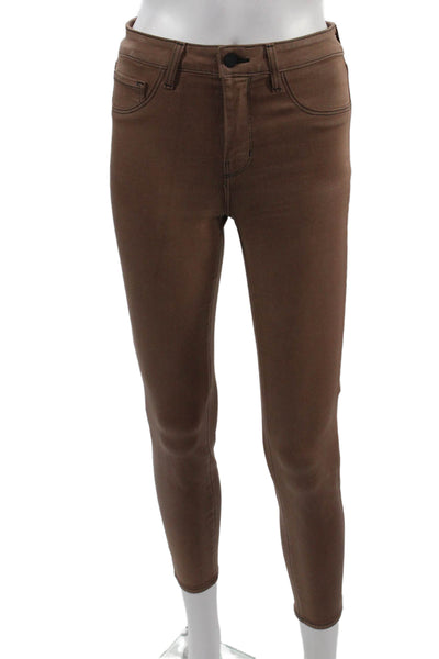 L'Agence Women Ankle Jeggings Brown Stretch Size 25