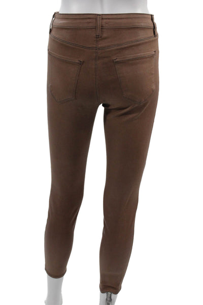 L'Agence Women Ankle Jeggings Brown Stretch Size 25