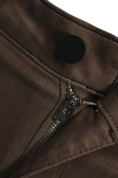 L'Agence Women Ankle Jeggings Brown Stretch Size 25