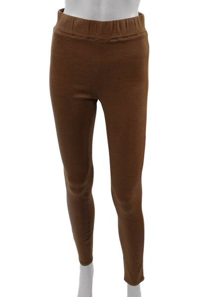 L'Agence Women Ankle Jeggings Brown Cotton Stretch Petites Size S
