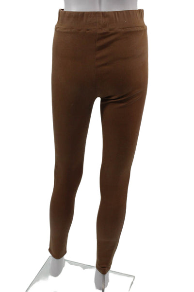 L'Agence Women Ankle Jeggings Brown Cotton Stretch Petites Size S