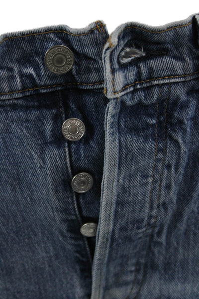 Levis Unisex Cropped Straight Jeans Blue High Rise 24 Inseam Size 29