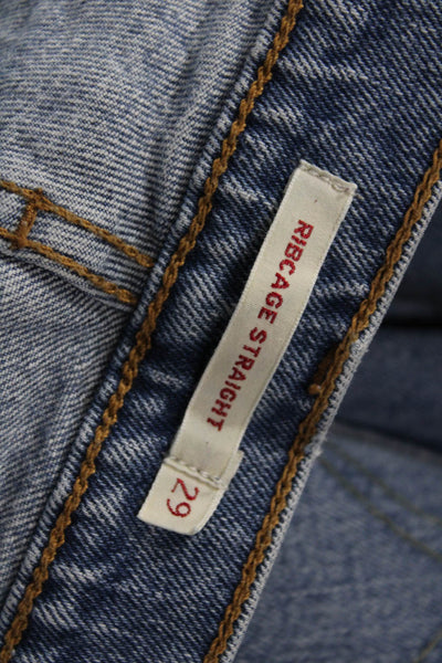 Levis Unisex Cropped Straight Jeans Blue High Rise 24 Inseam Size 29