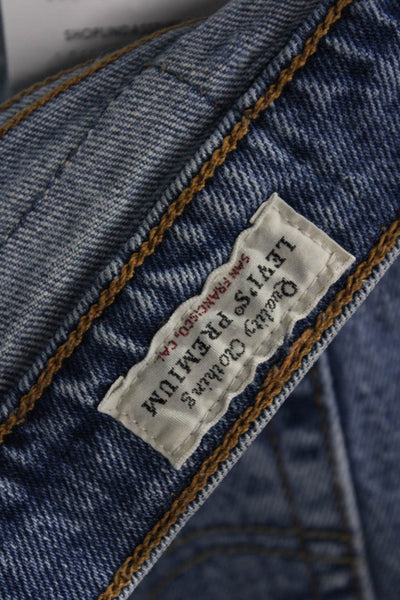 Levis Unisex Cropped Straight Jeans Blue High Rise 24 Inseam Size 29