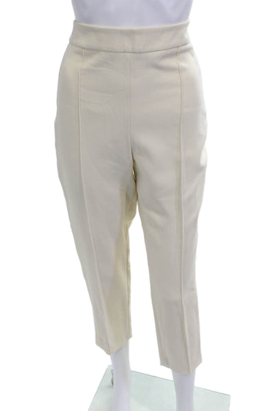 Zara Women Ankle Cropped Dress Pants Beige Size M