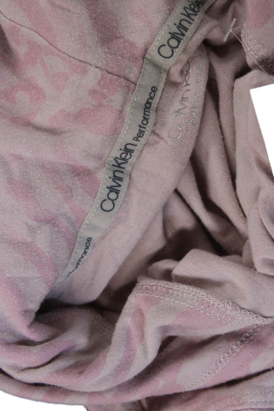 Calvin Klein Women Pullover Hoodie Pink Animal Print Long Sleeve Size L