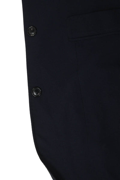 Zara Mens Classic Dark Blue Polyester Blazer Button Long Sleeve Size 40
