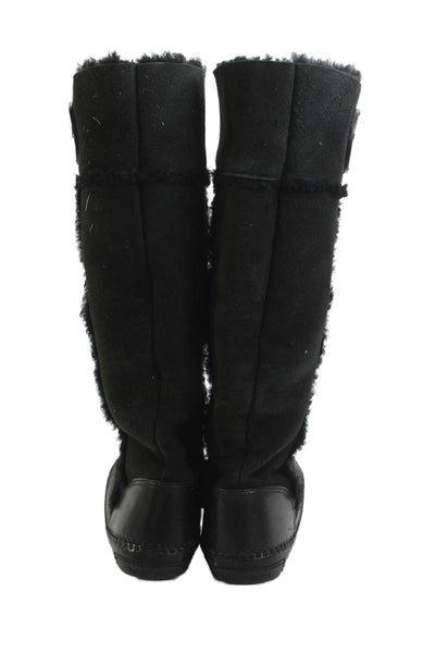 Tory Burch Womens Suede Pull On Knee High Boots Black Size 9