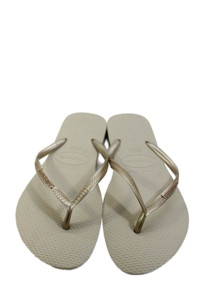 Havaianas Womens Thong Slide On Flip Flop Sandals Beige Size 9