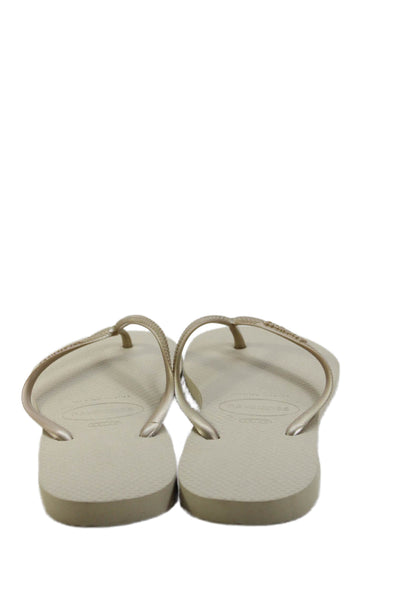 Havaianas Womens Thong Slide On Flip Flop Sandals Beige Size 9