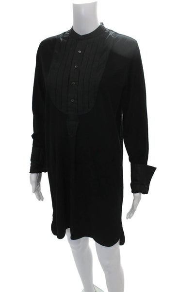 Ralph Lauren Blue Label Mens Black Wool Dress Shirt Size M