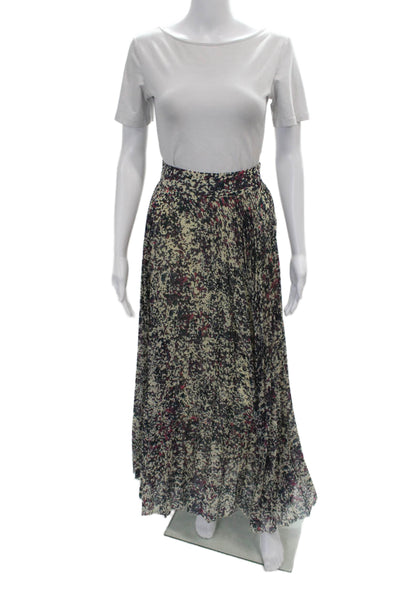 Fei Women Beige Pleated Midi Skirt 100% Polyester Size 6
