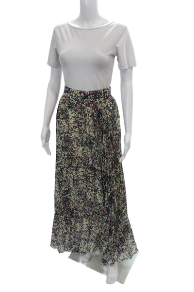 Fei Women Beige Pleated Midi Skirt 100% Polyester Size 6