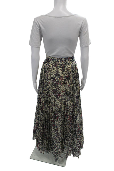 Fei Women Beige Pleated Midi Skirt 100% Polyester Size 6