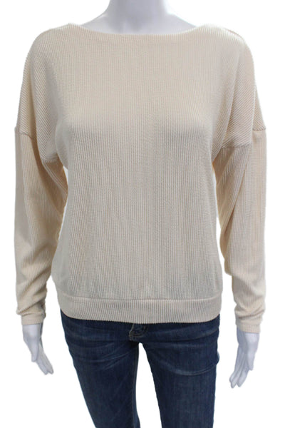 Maeve Anthropologie Unisex Beige Pullover Sweater Long Sleeve Size S