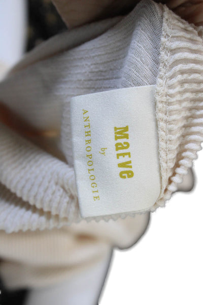 Maeve Anthropologie Unisex Beige Pullover Sweater Long Sleeve Size S