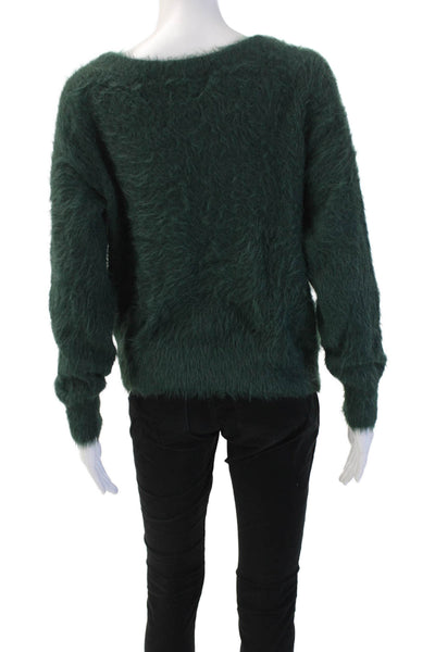 Velvet by Graham & Spencer Unisex Green V-Neck Button Cardigan Nylon Size L