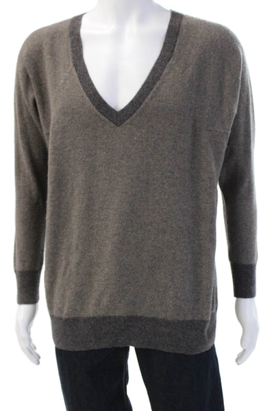 Club Monaco Mens V-Neck Italian Cashmere Pullover Sweater Dark Gray Size M