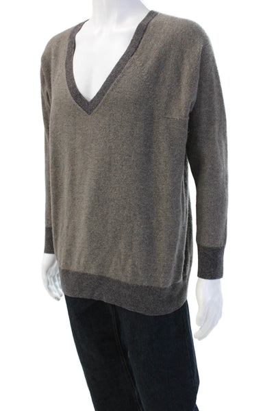 Club Monaco Mens V-Neck Italian Cashmere Pullover Sweater Dark Gray Size M
