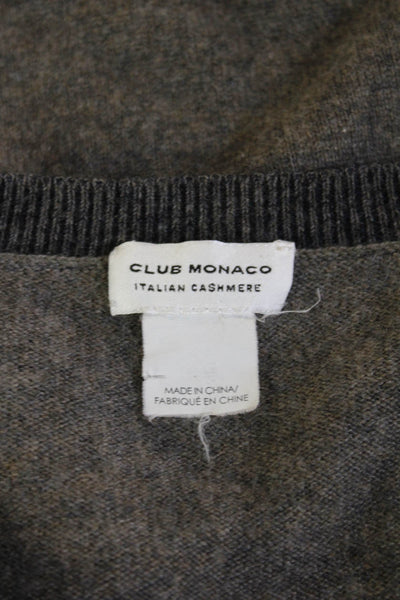 Club Monaco Mens V-Neck Italian Cashmere Pullover Sweater Dark Gray Size M
