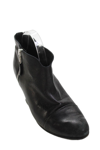 Rag & Bone Womens Leather Cap Toe Block Heels Ankle Boots Shoes Black Size 9